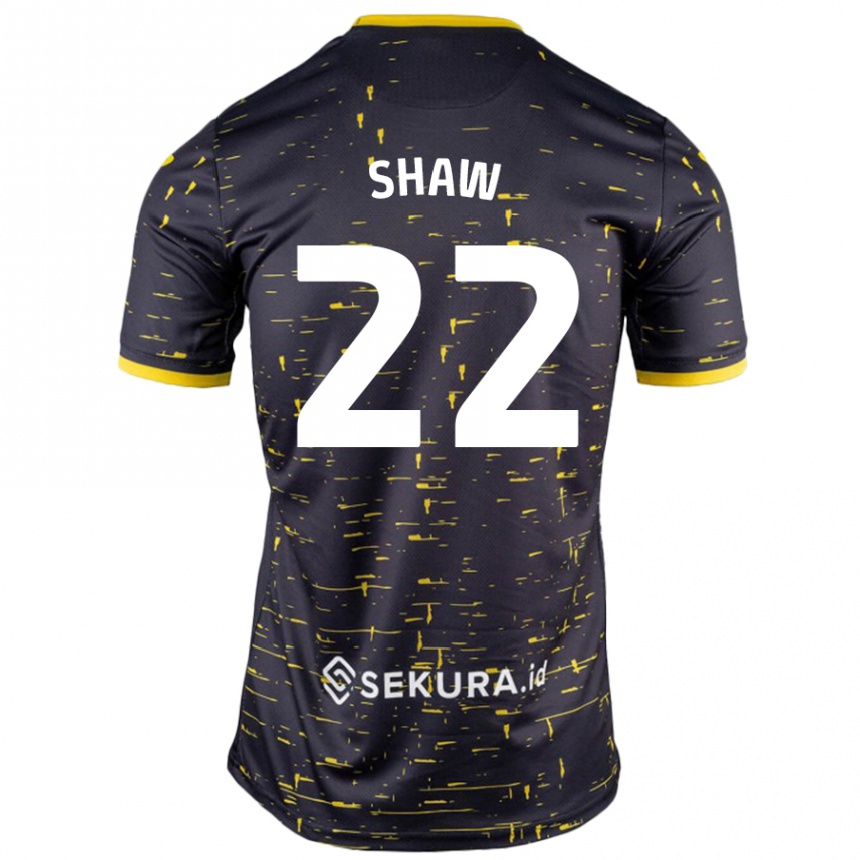 Hombre Fútbol Camiseta Shannon Shaw #22 Negro Amarillo 2ª Equipación 2024/25 México