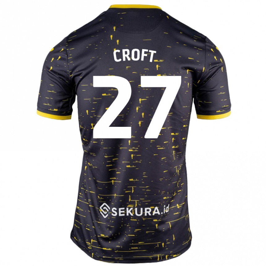 Hombre Fútbol Camiseta Mary Croft #27 Negro Amarillo 2ª Equipación 2024/25 México