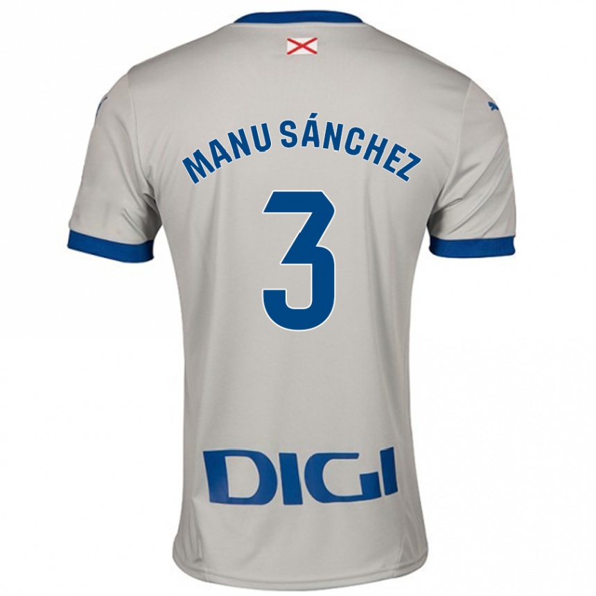 Hombre Fútbol Camiseta Manu Sanchez #3 Gris Claro 2ª Equipación 2024/25 México