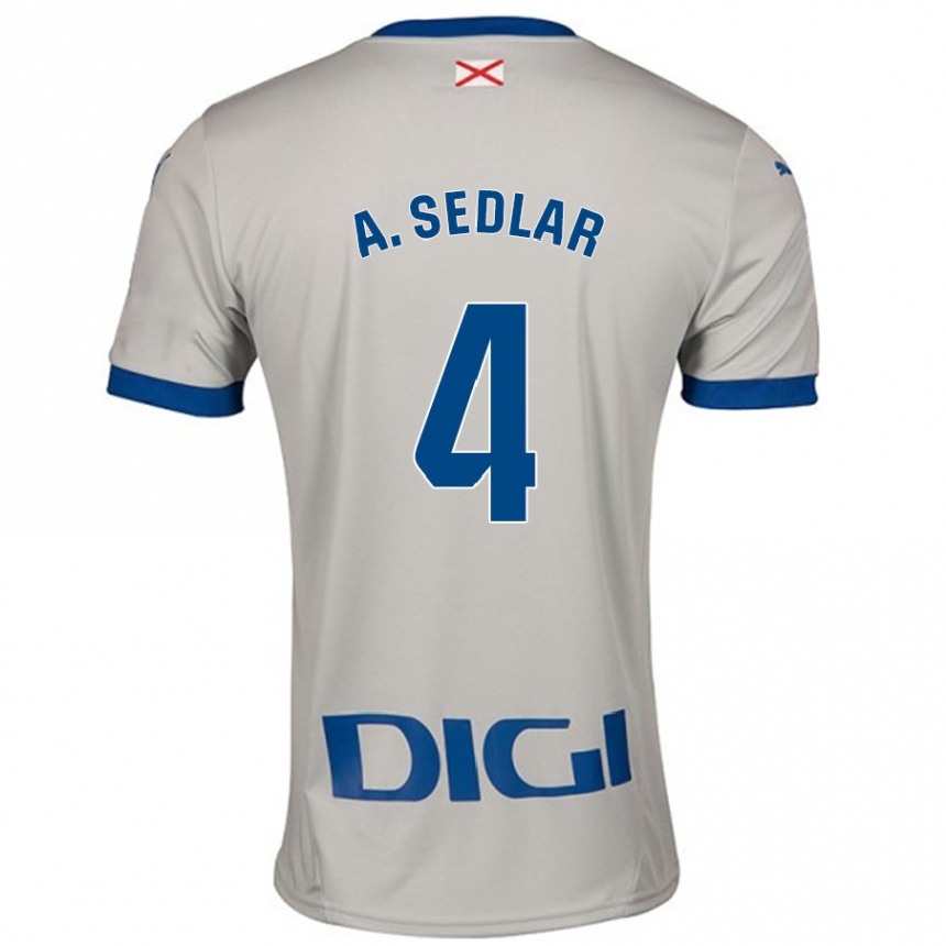 Hombre Fútbol Camiseta Aleksandar Sedlar #4 Gris Claro 2ª Equipación 2024/25 México