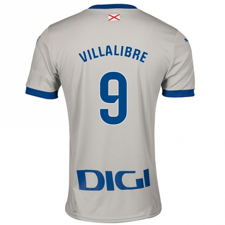 Hombre Fútbol Camiseta Asier Villalibre #9 Gris Claro 2ª Equipación 2024/25 México