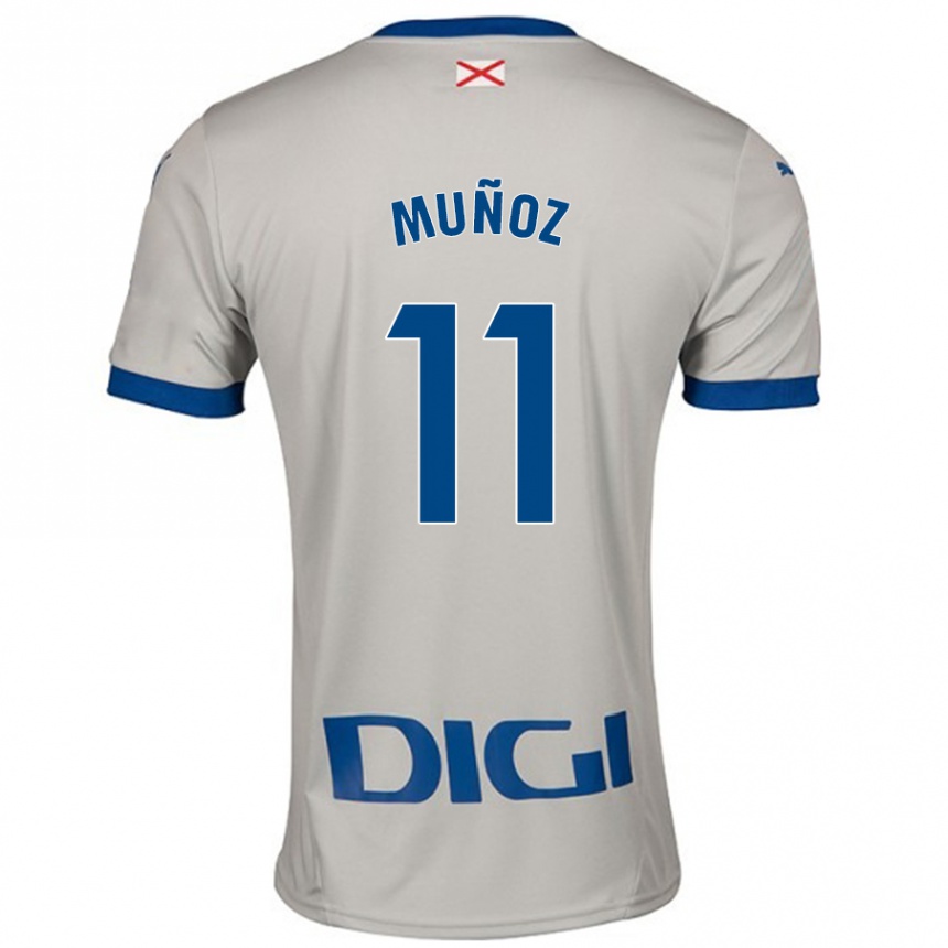 Hombre Fútbol Camiseta Egoitz Muñoz #11 Gris Claro 2ª Equipación 2024/25 México