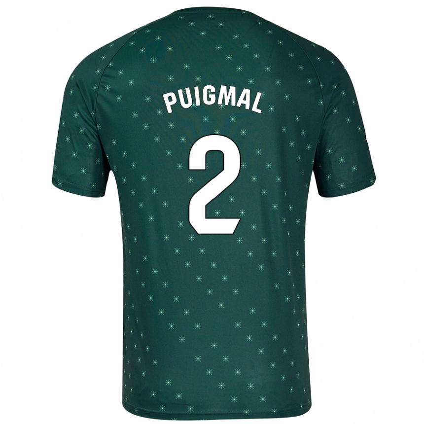 Hombre Fútbol Camiseta Arnau Puigmal #2 Verde Oscuro 2ª Equipación 2024/25 México