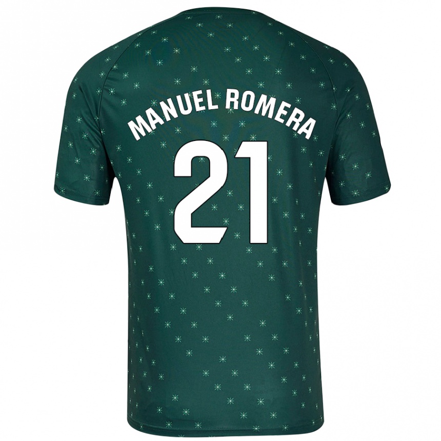 Hombre Fútbol Camiseta José Manuel Romera #21 Verde Oscuro 2ª Equipación 2024/25 México