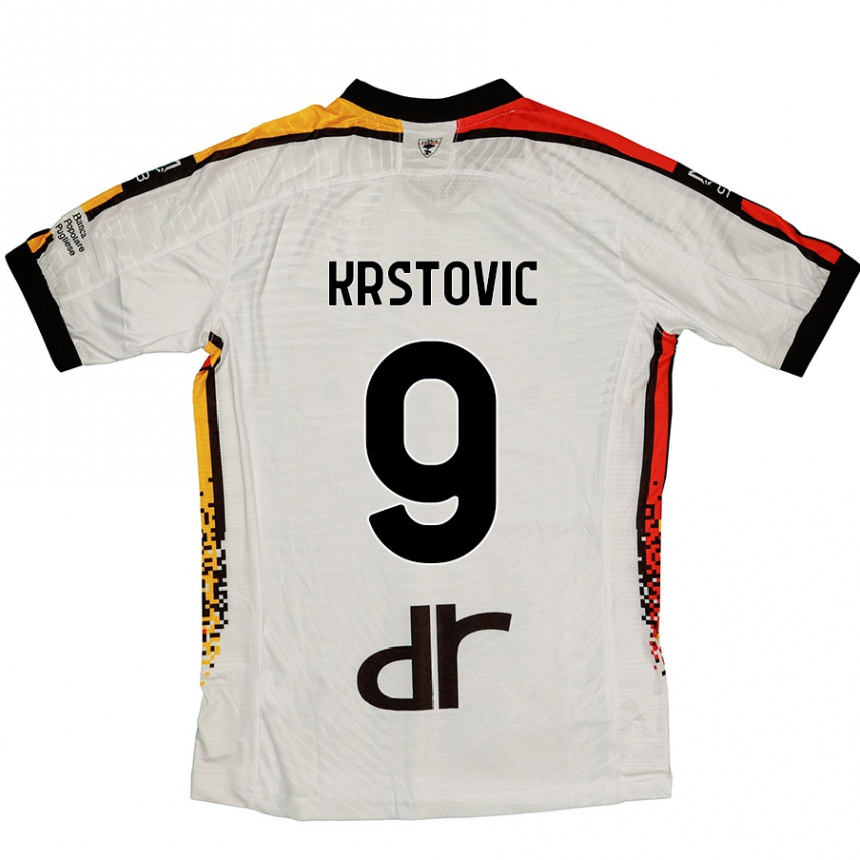 Hombre Fútbol Camiseta Nikola Krstovic #9 Blanco Negro 2ª Equipación 2024/25 México