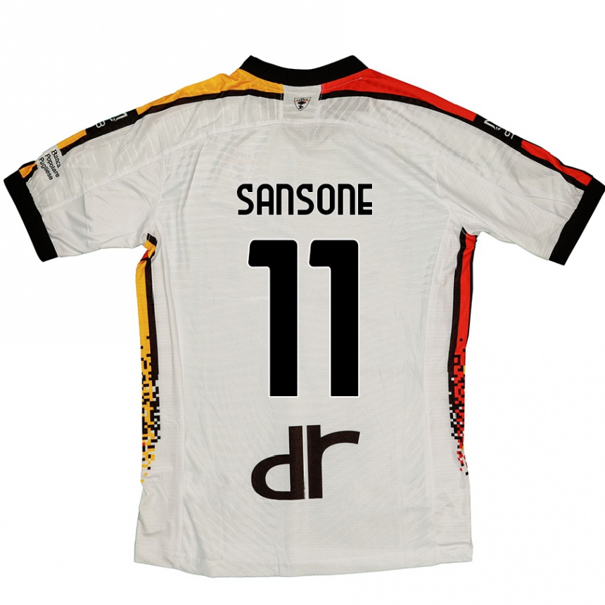 Hombre Fútbol Camiseta Nicola Sansone #11 Blanco Negro 2ª Equipación 2024/25 México