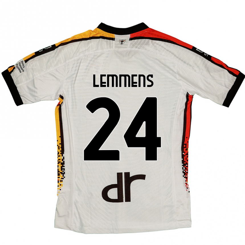 Hombre Fútbol Camiseta Mats Lemmens #24 Blanco Negro 2ª Equipación 2024/25 México