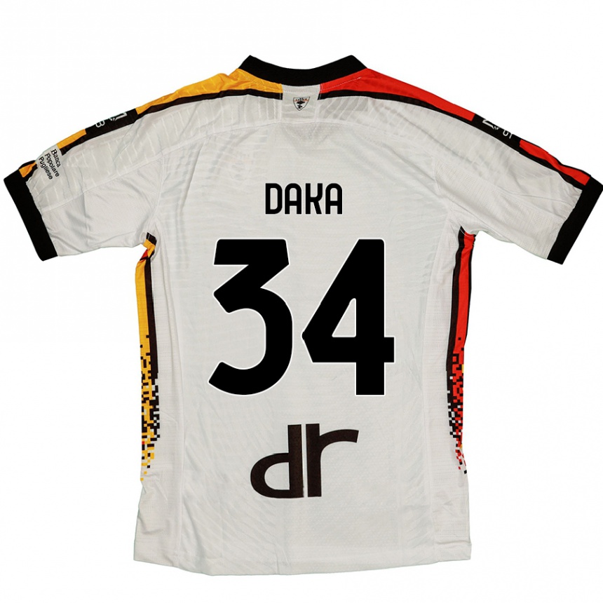 Hombre Fútbol Camiseta Dario Daka #34 Blanco Negro 2ª Equipación 2024/25 México