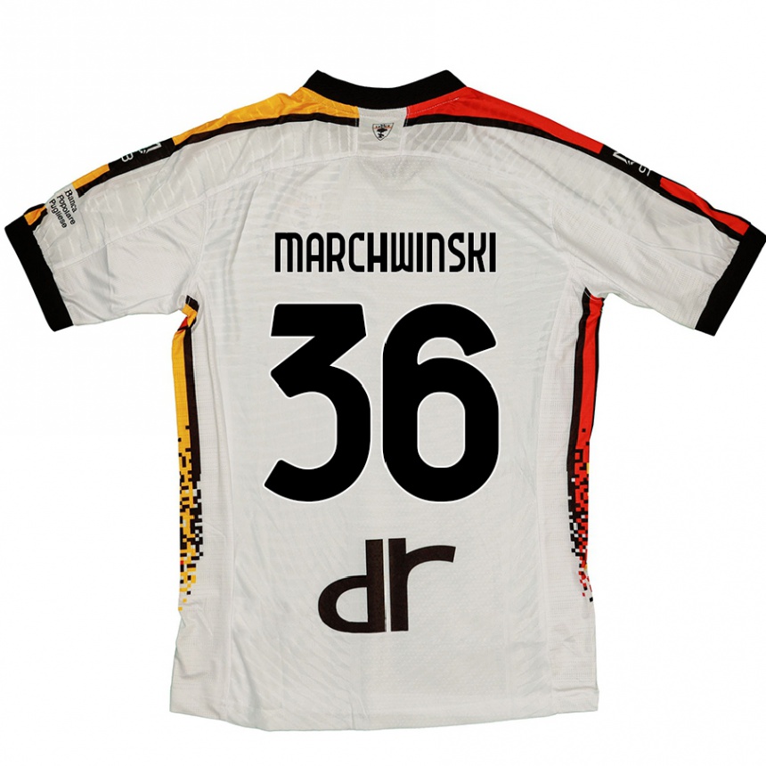 Hombre Fútbol Camiseta Filip Marchwinski #36 Blanco Negro 2ª Equipación 2024/25 México