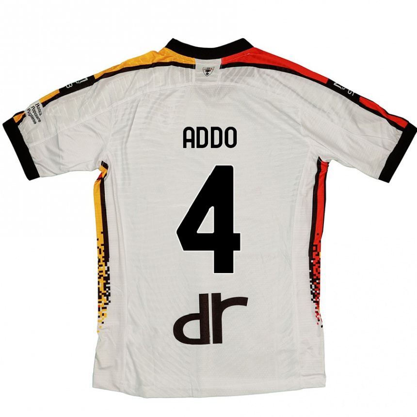 Hombre Fútbol Camiseta Vernon Addo #4 Blanco Negro 2ª Equipación 2024/25 México