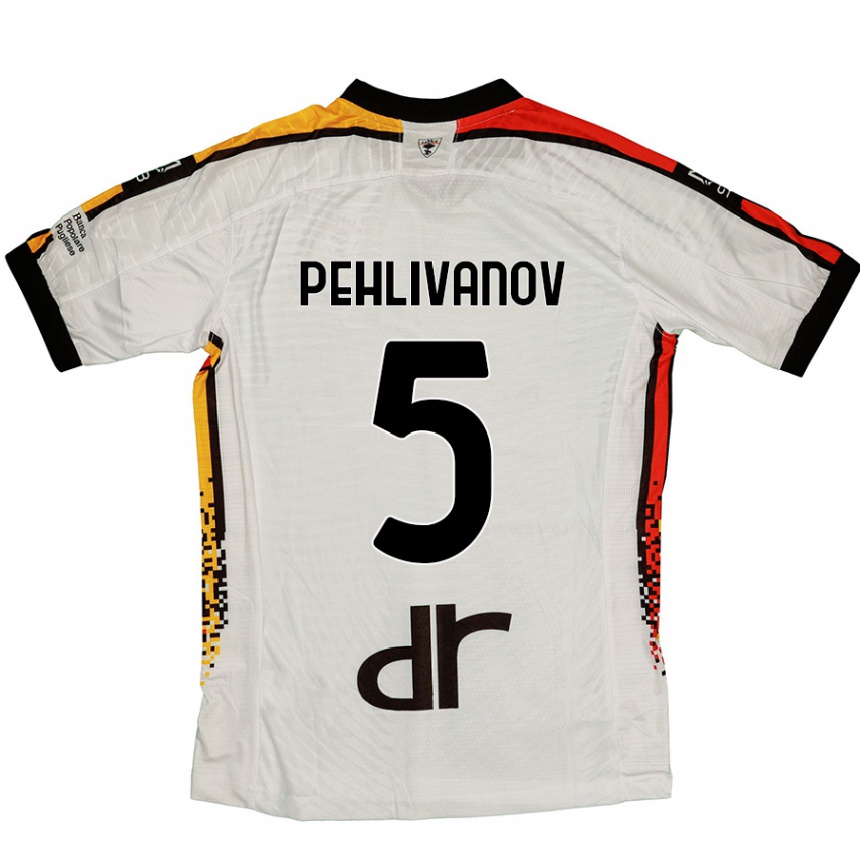 Hombre Fútbol Camiseta Cristian Pehlivanov #5 Blanco Negro 2ª Equipación 2024/25 México