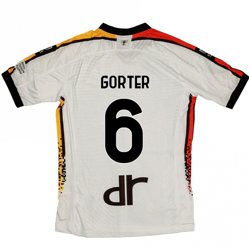 Hombre Fútbol Camiseta Olaf Gorter #6 Blanco Negro 2ª Equipación 2024/25 México