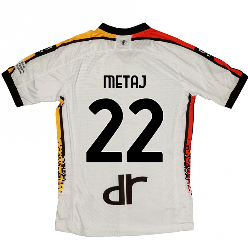 Hombre Fútbol Camiseta Dejvi Metaj #22 Blanco Negro 2ª Equipación 2024/25 México