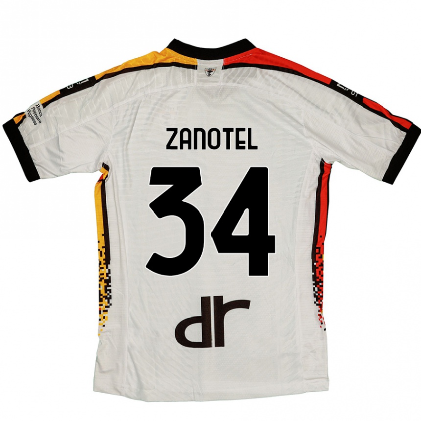 Hombre Fútbol Camiseta Giovanni Zanotel #34 Blanco Negro 2ª Equipación 2024/25 México