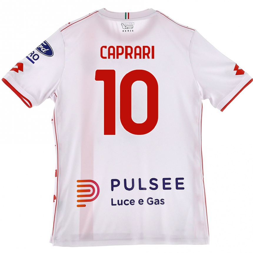 Hombre Fútbol Camiseta Gianluca Caprari #10 Blanco Rojo 2ª Equipación 2024/25 México