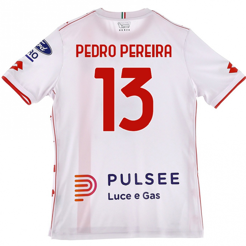 Hombre Fútbol Camiseta Pedro Pereira #13 Blanco Rojo 2ª Equipación 2024/25 México