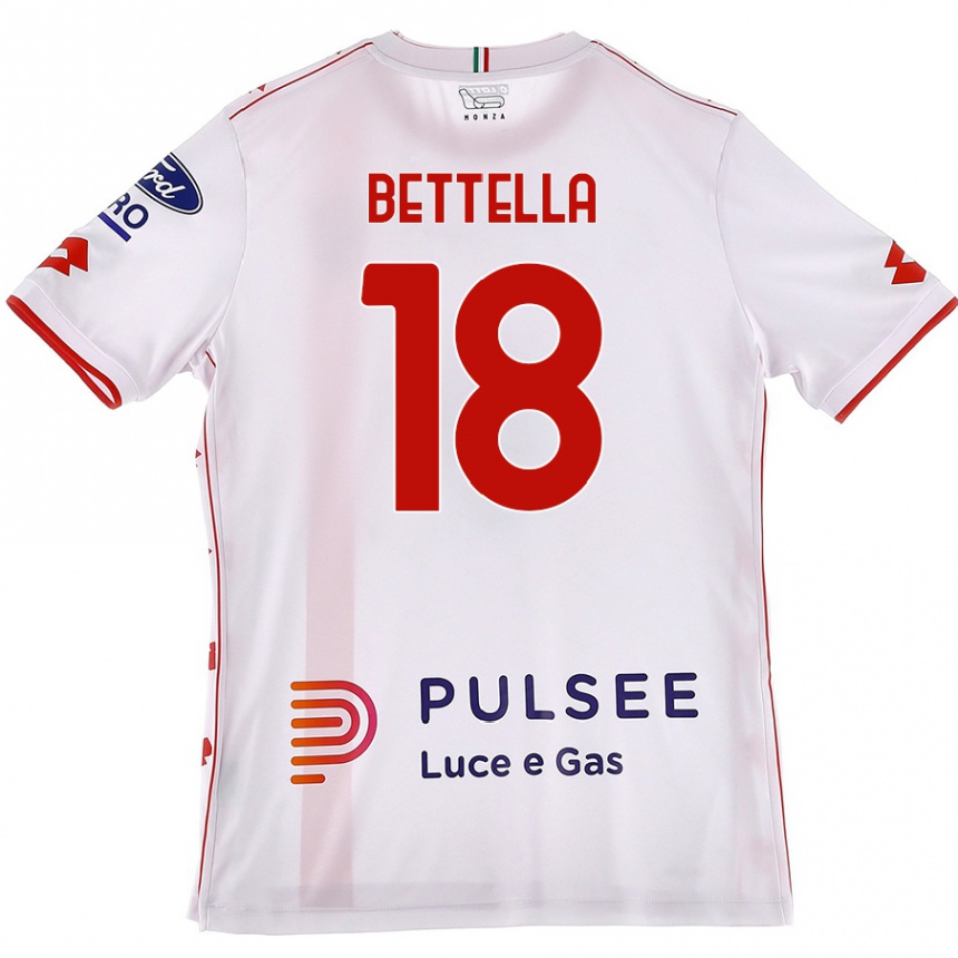 Hombre Fútbol Camiseta Davide Bettella #18 Blanco Rojo 2ª Equipación 2024/25 México