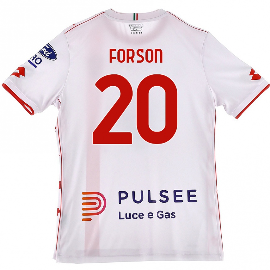 Hombre Fútbol Camiseta Omari Forson #20 Blanco Rojo 2ª Equipación 2024/25 México