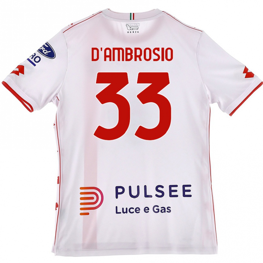 Hombre Fútbol Camiseta Danilo D'ambrosio #33 Blanco Rojo 2ª Equipación 2024/25 México