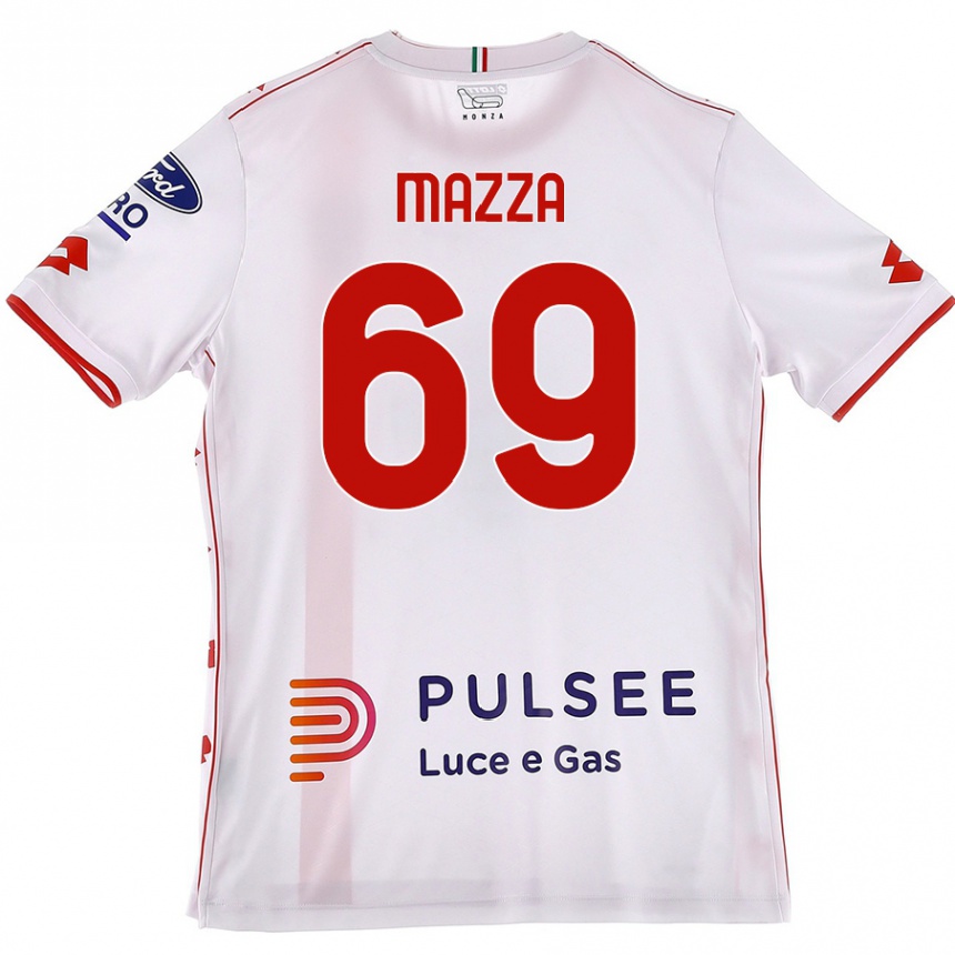 Hombre Fútbol Camiseta Andrea Mazza #69 Blanco Rojo 2ª Equipación 2024/25 México