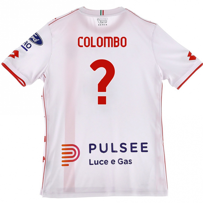 Hombre Fútbol Camiseta Davide Colombo #0 Blanco Rojo 2ª Equipación 2024/25 México