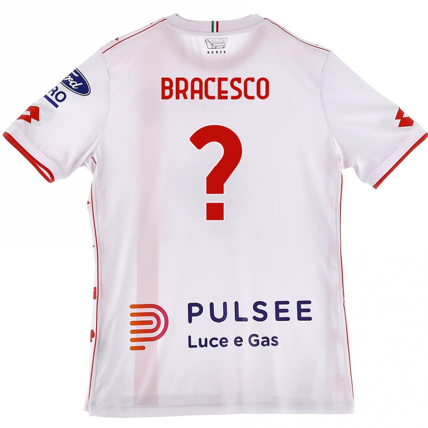 Hombre Fútbol Camiseta Riccardo Bracesco #0 Blanco Rojo 2ª Equipación 2024/25 México