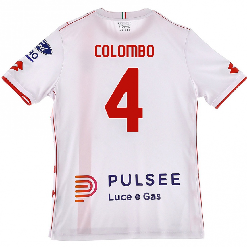 Hombre Fútbol Camiseta Leonardo Colombo #4 Blanco Rojo 2ª Equipación 2024/25 México