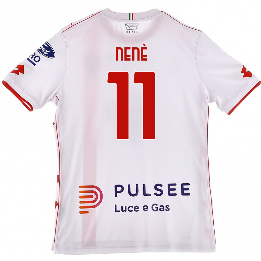 Hombre Fútbol Camiseta Stephen Nenè #11 Blanco Rojo 2ª Equipación 2024/25 México