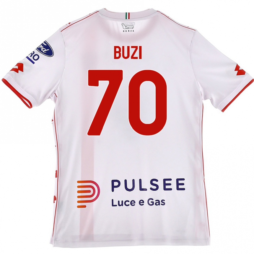 Hombre Fútbol Camiseta Luis Buzi #70 Blanco Rojo 2ª Equipación 2024/25 México