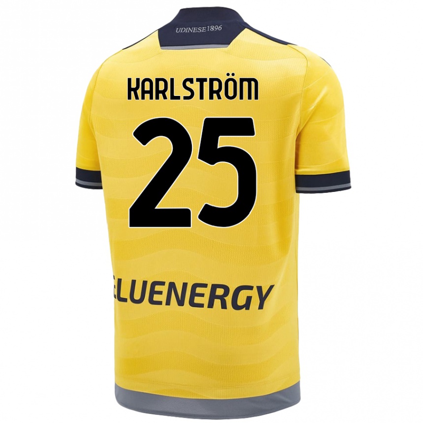 Hombre Fútbol Camiseta Jesper Karlström #25 Dorado 2ª Equipación 2024/25 México