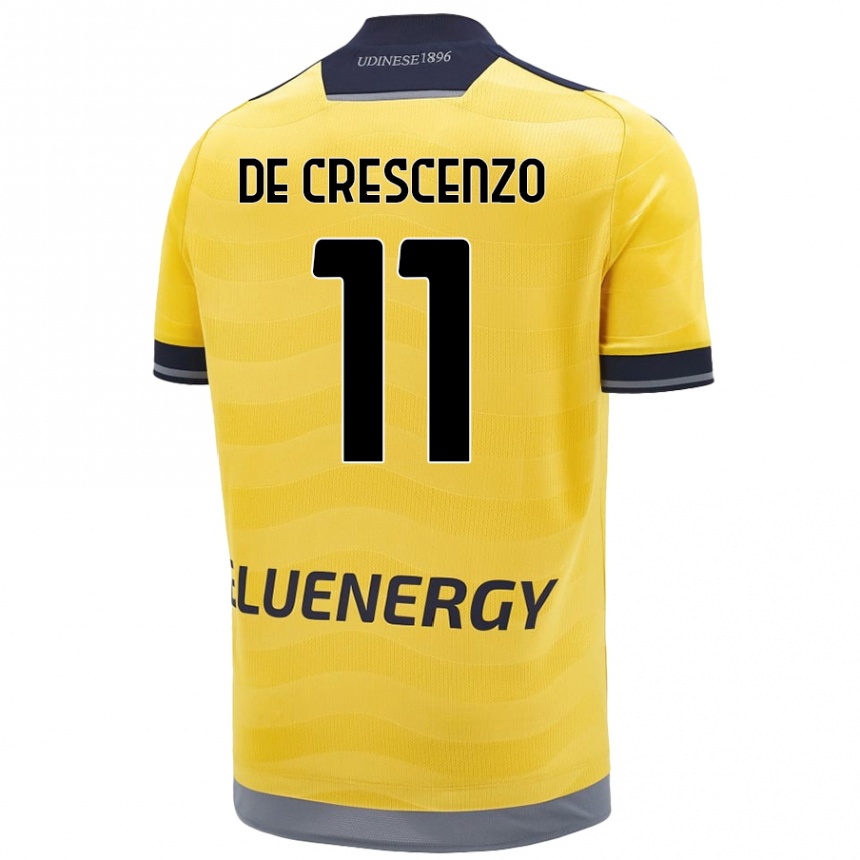 Hombre Fútbol Camiseta Marco De Crescenzo #11 Dorado 2ª Equipación 2024/25 México