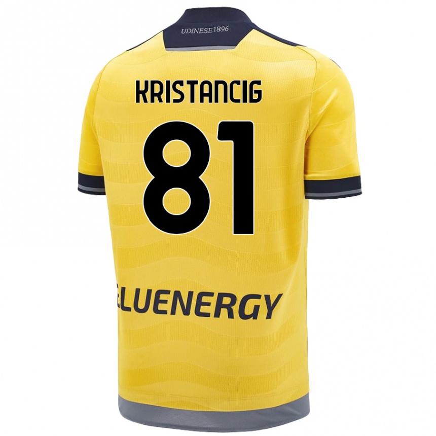 Hombre Fútbol Camiseta Luca Kristancig #81 Dorado 2ª Equipación 2024/25 México