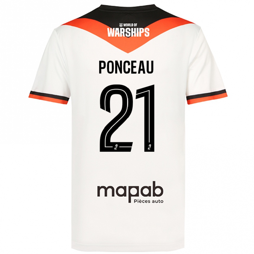 Hombre Fútbol Camiseta Julien Ponceau #21 Blanco 2ª Equipación 2024/25 México