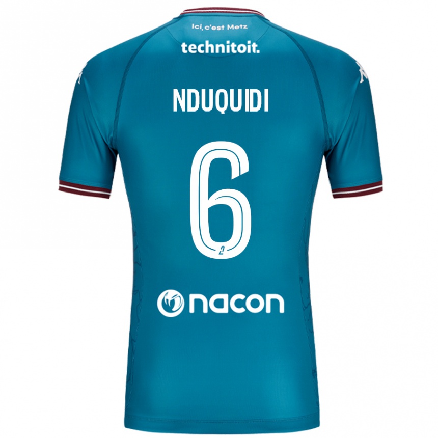 Hombre Fútbol Camiseta Joseph Nduquidi #6 Azul Petróleo 2ª Equipación 2024/25 México