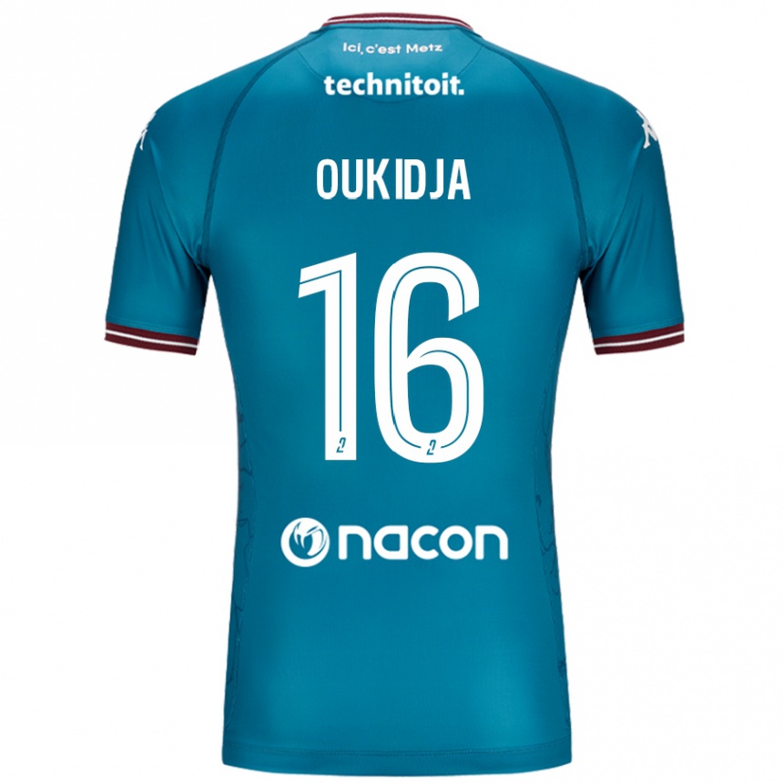 Hombre Fútbol Camiseta Alexandre Oukidja #16 Azul Petróleo 2ª Equipación 2024/25 México