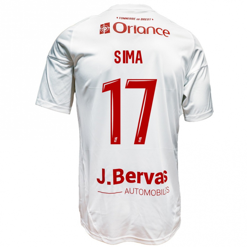 Hombre Fútbol Camiseta Abdallah Sima #17 Blanco Rojo 2ª Equipación 2024/25 México