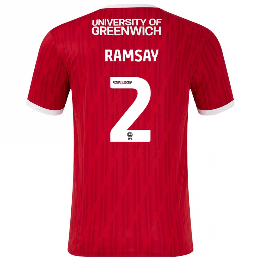 Mujer Fútbol Camiseta Kayne Ramsay #2 Rojo Blanco 1ª Equipación 2024/25 México