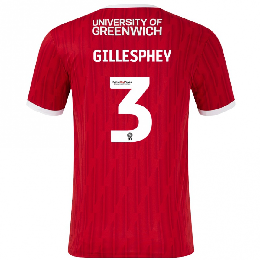 Mujer Fútbol Camiseta Macaulay Gillesphey #3 Rojo Blanco 1ª Equipación 2024/25 México