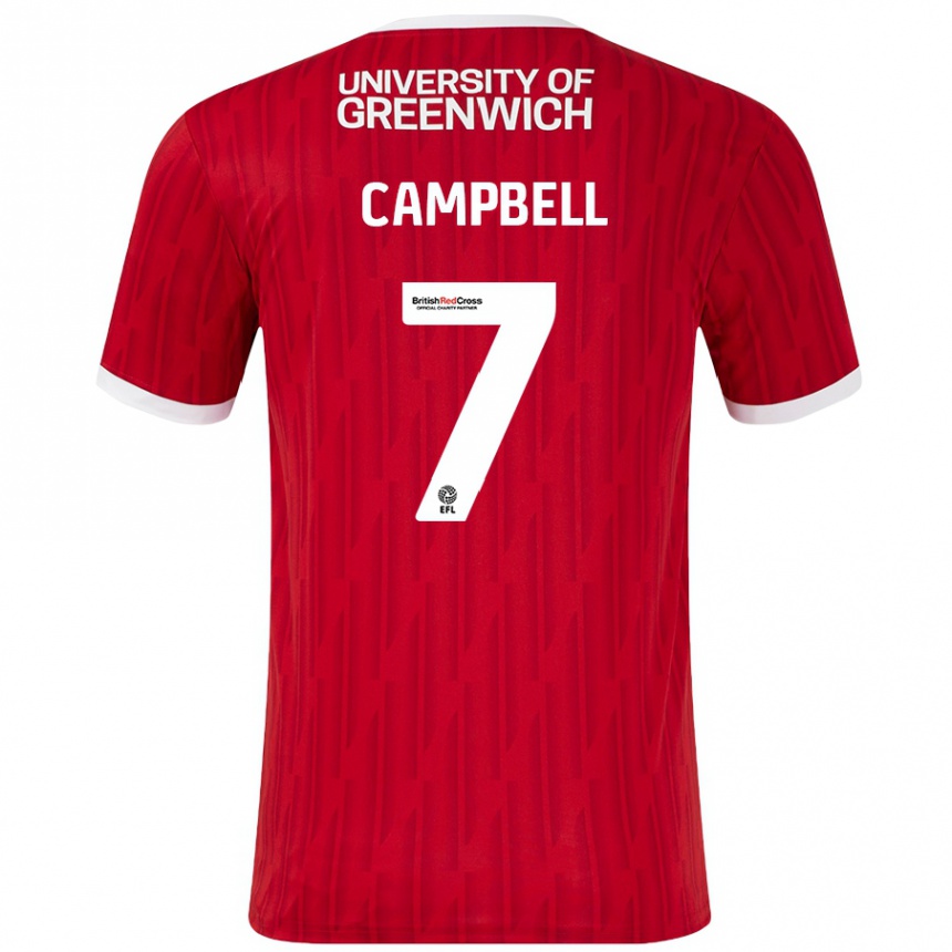 Mujer Fútbol Camiseta Tyreece Campbell #7 Rojo Blanco 1ª Equipación 2024/25 México