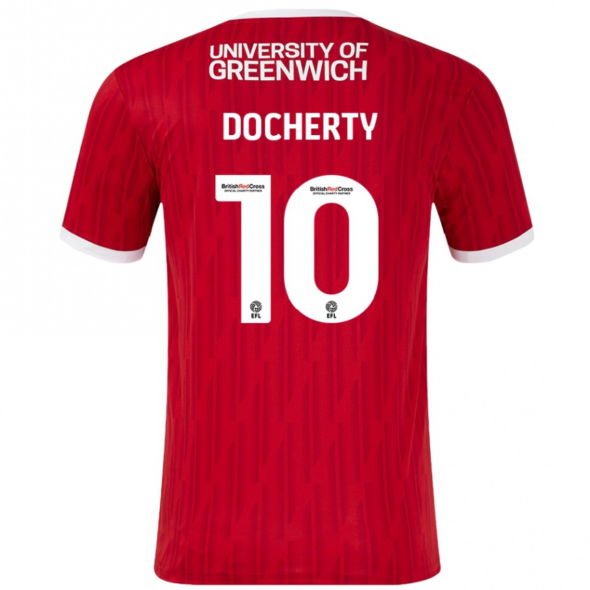 Mujer Fútbol Camiseta Greg Docherty #10 Rojo Blanco 1ª Equipación 2024/25 México