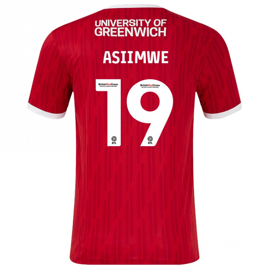 Mujer Fútbol Camiseta Nathan Asiimwe #19 Rojo Blanco 1ª Equipación 2024/25 México