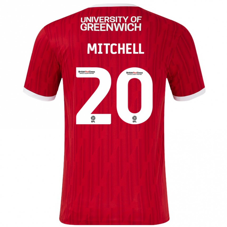 Mujer Fútbol Camiseta Zach Mitchell #20 Rojo Blanco 1ª Equipación 2024/25 México