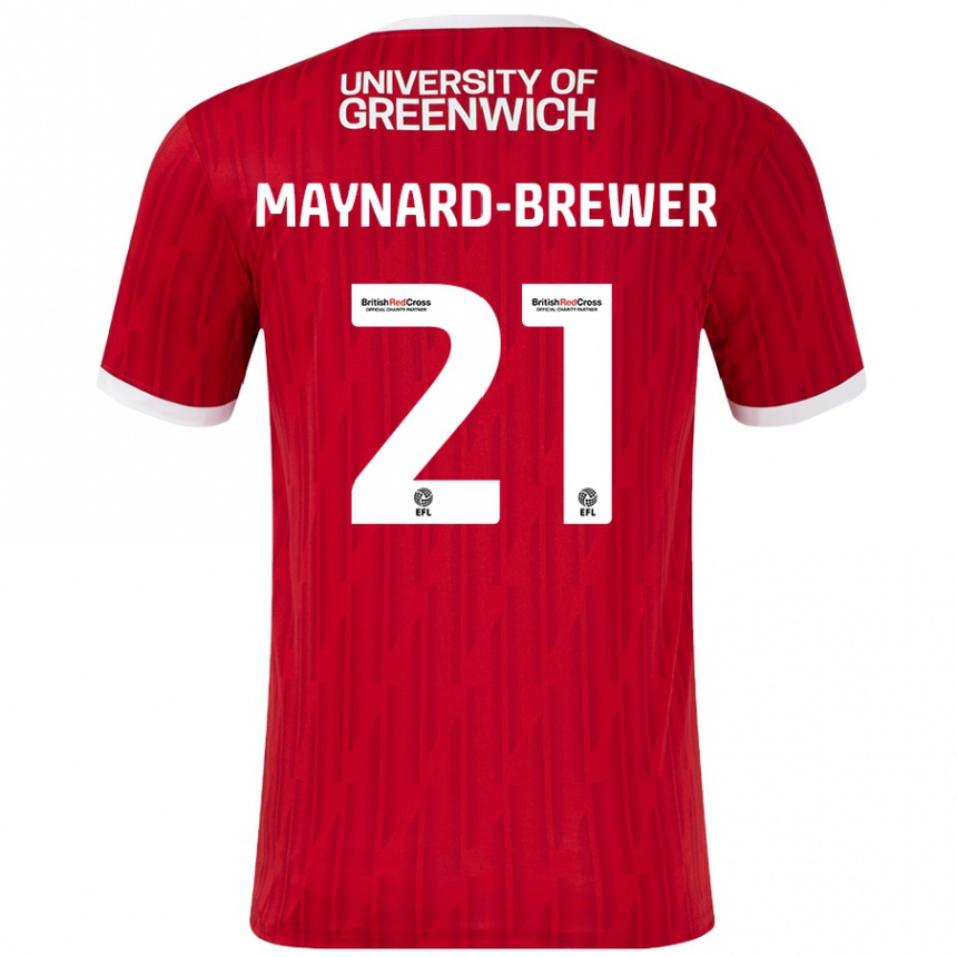 Mujer Fútbol Camiseta Ashley Maynard-Brewer #21 Rojo Blanco 1ª Equipación 2024/25 México