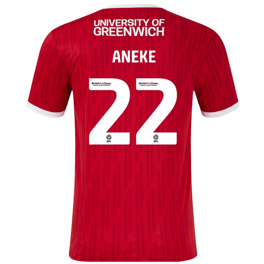 Mujer Fútbol Camiseta Chuks Aneke #22 Rojo Blanco 1ª Equipación 2024/25 México