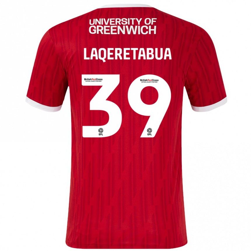 Mujer Fútbol Camiseta Josh Laqeretabua #39 Rojo Blanco 1ª Equipación 2024/25 México