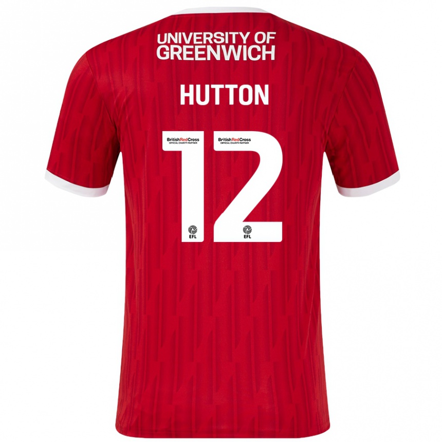 Mujer Fútbol Camiseta Jodie Hutton #12 Rojo Blanco 1ª Equipación 2024/25 México