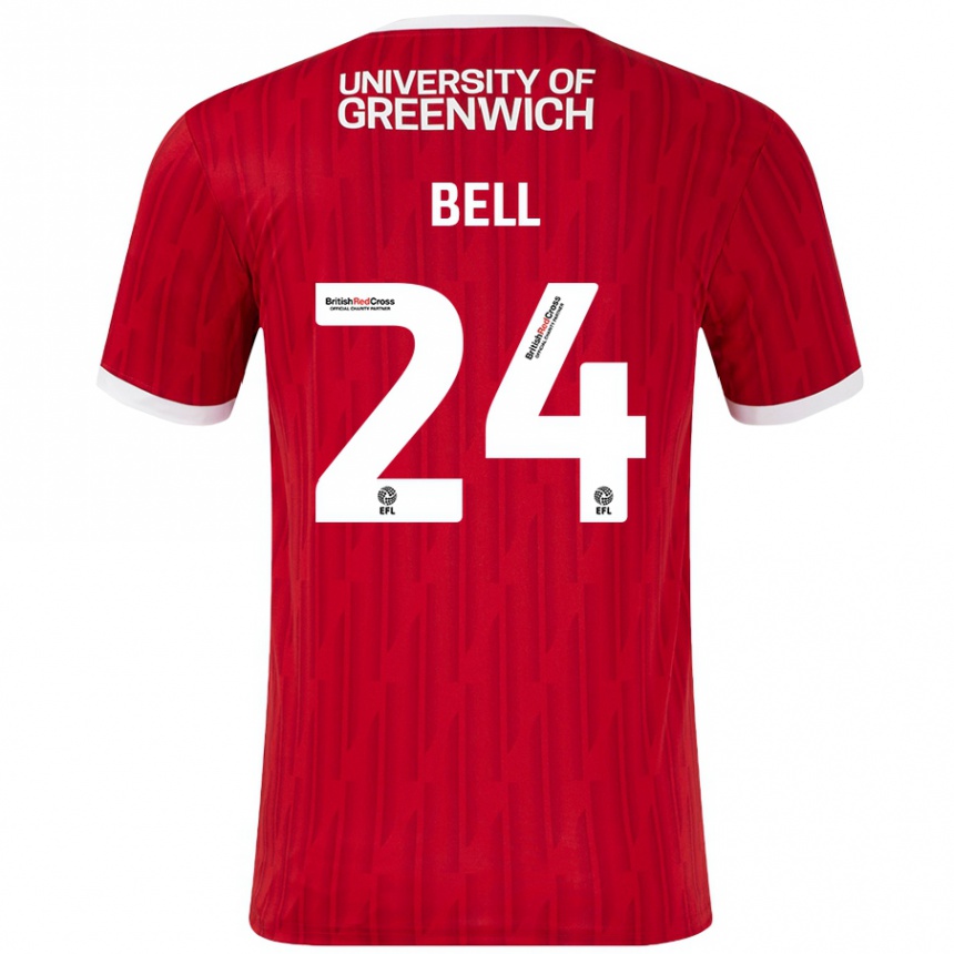 Mujer Fútbol Camiseta Taylor Bell #24 Rojo Blanco 1ª Equipación 2024/25 México