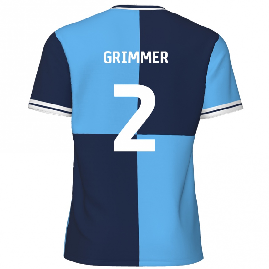 Mujer Fútbol Camiseta Jack Grimmer #2 Azul Cielo Azul Oscuro 1ª Equipación 2024/25 México