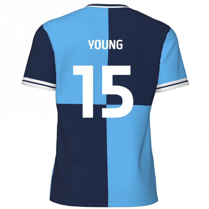 Mujer Fútbol Camiseta Jack Young #15 Azul Cielo Azul Oscuro 1ª Equipación 2024/25 México