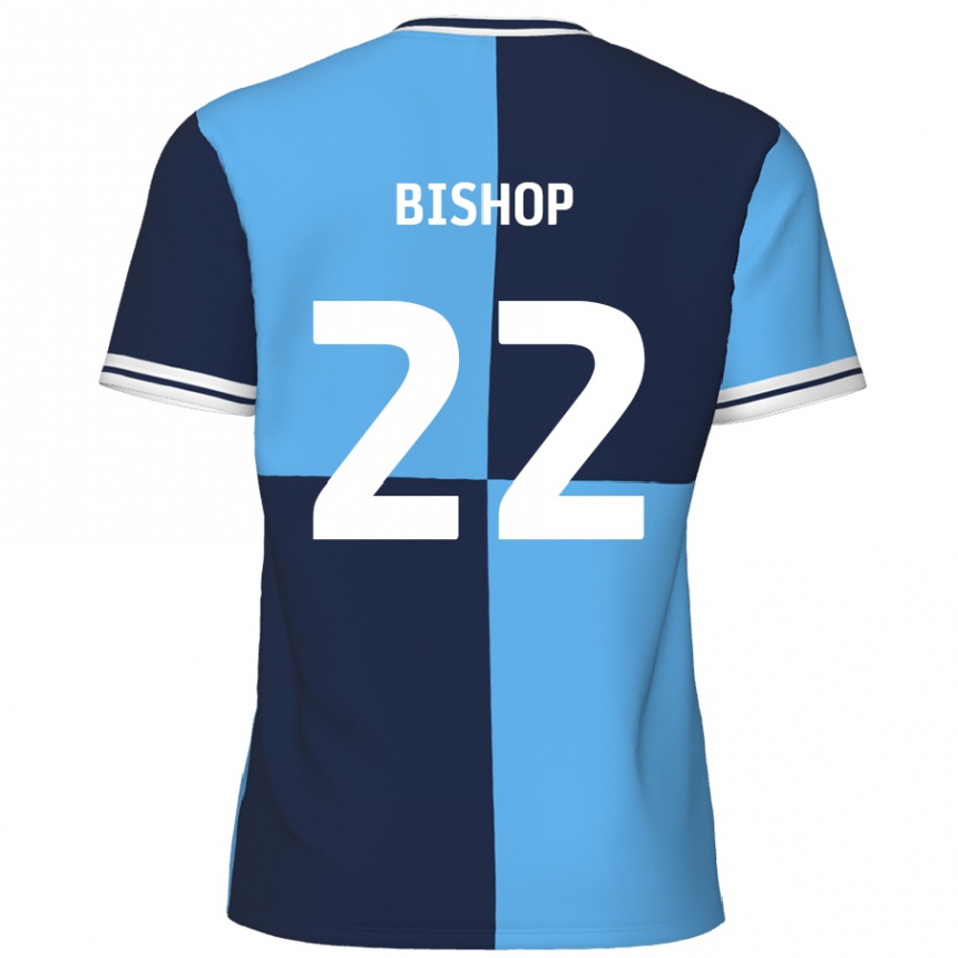 Mujer Fútbol Camiseta Nathan Bishop #22 Azul Cielo Azul Oscuro 1ª Equipación 2024/25 México